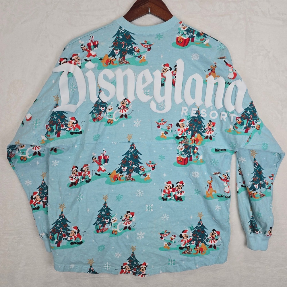 Disney Spirit Jersey Disneyland Resort Christmas Holiday Mickey Blue Medium